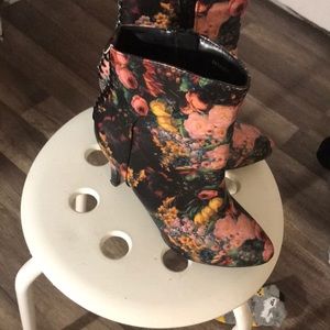 Floral boot heels